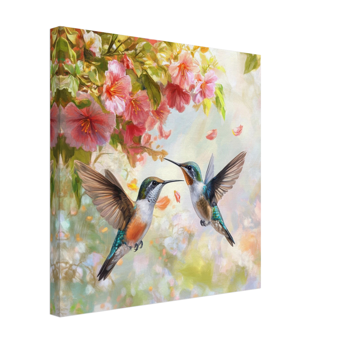 Hummingbirds Feeding on Flowers 1 - Shop Ai Art WebShop - Digital Art online Store