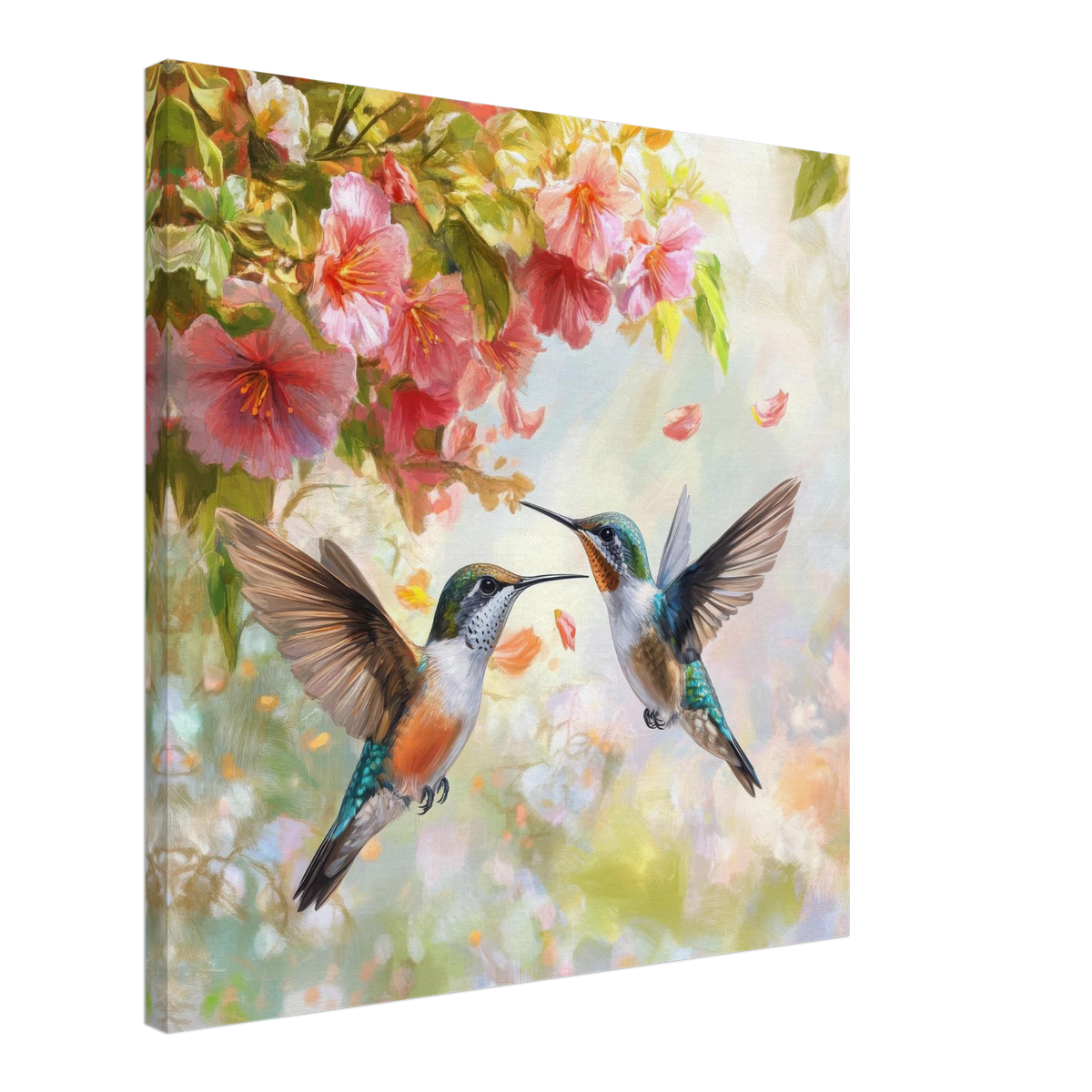 Hummingbirds Feeding on Flowers 1 - Shop Ai Art WebShop - Digital Art online Store