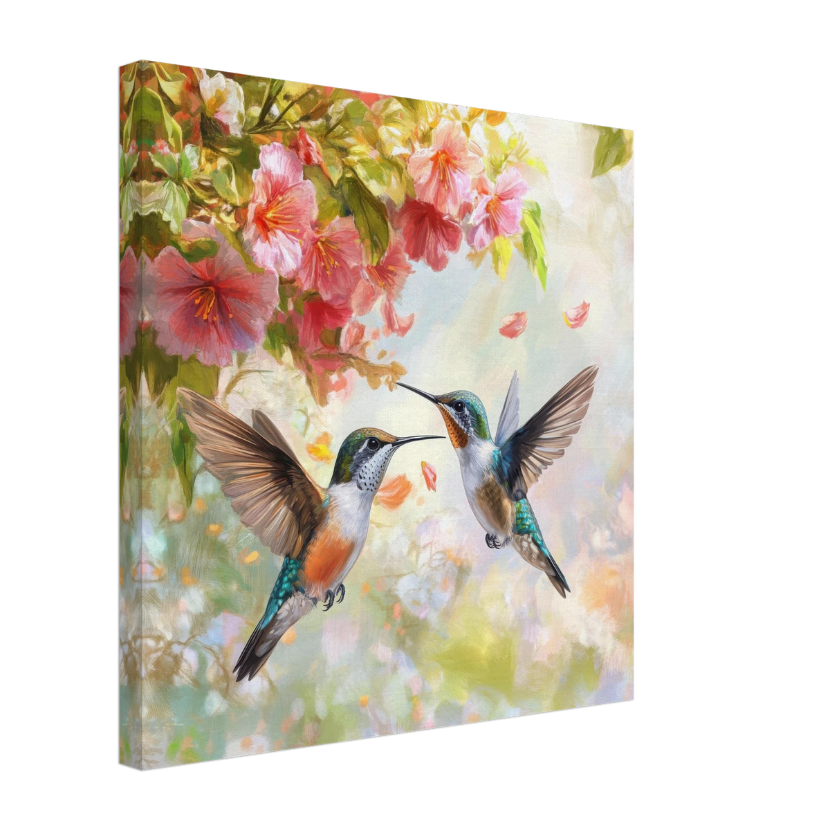 Hummingbirds Feeding on Flowers 1 - Shop Ai Art WebShop - Digital Art online Store