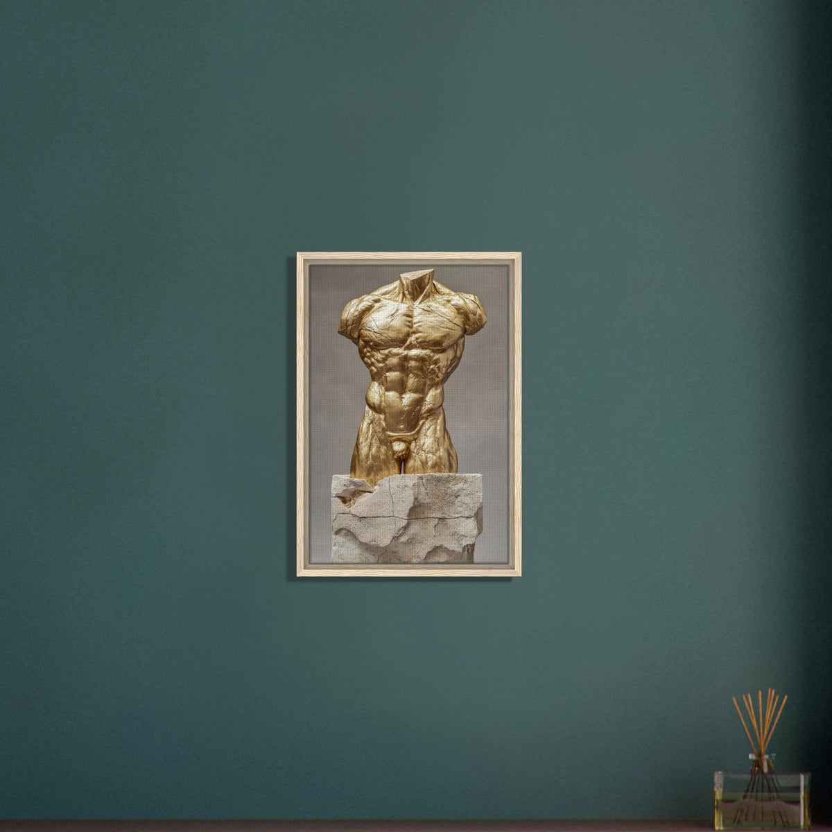 Hybrid centaur torso cast in brushed gold marb 2 - Shop Ai Art WebShop - Digital Art online Store