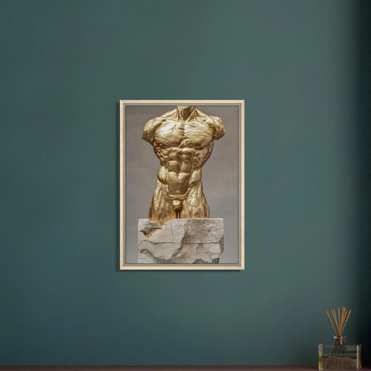 Hybrid centaur torso cast in brushed gold marb 2 - Shop Ai Art WebShop - Digital Art online Store