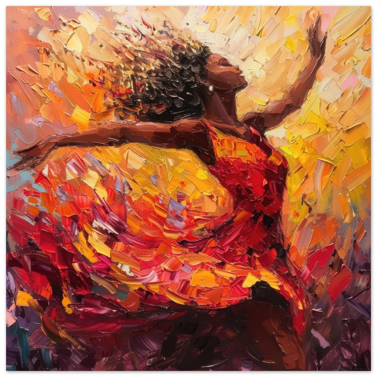 Impressionism beautiful black woman dancing - Shop Ai Art WebShop - Digital Art online Store