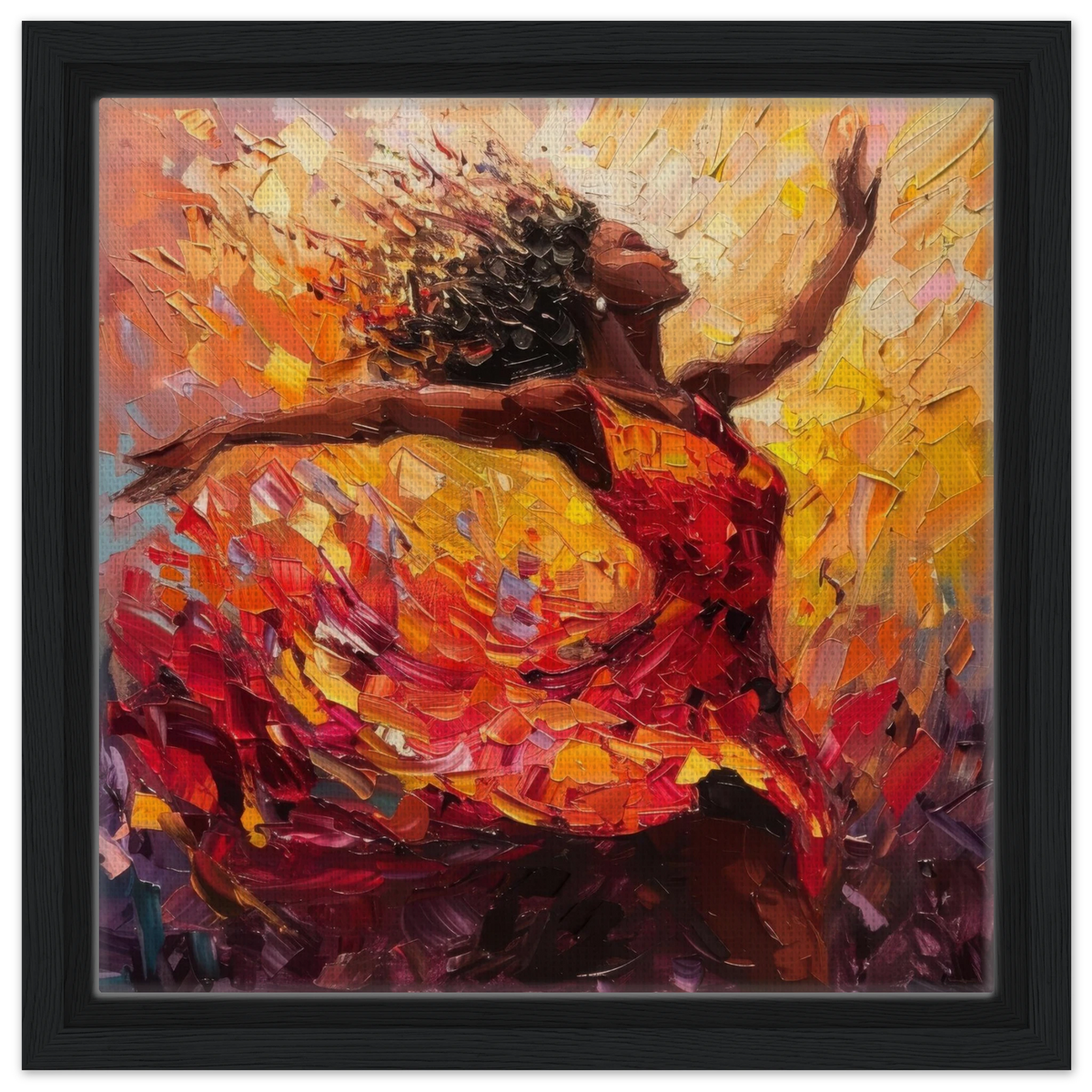 Impressionism beautiful black woman dancing - Shop Ai Art WebShop - Digital Art online Store