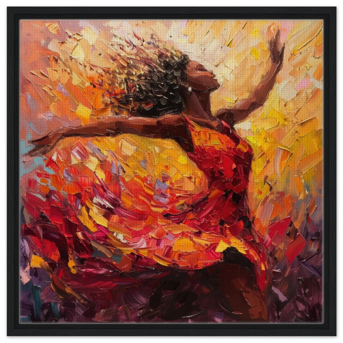 Impressionism beautiful black woman dancing - Shop Ai Art WebShop - Digital Art online Store