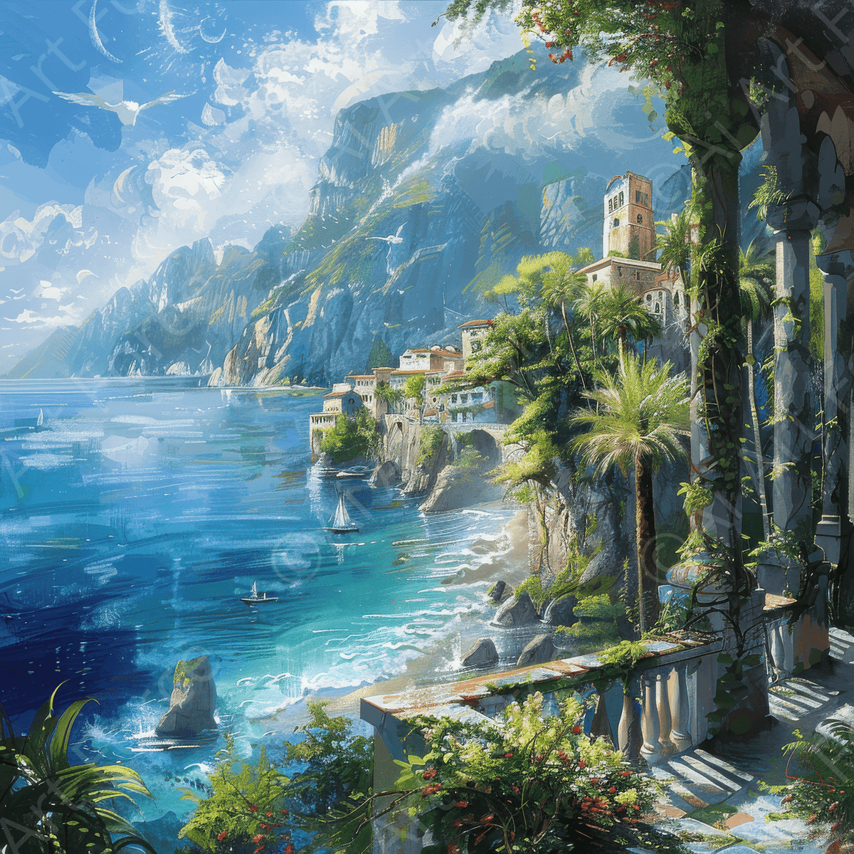 Impressionism best beautiful holiday locations 5 - Shop Ai Art WebShop - Digital Art online Store