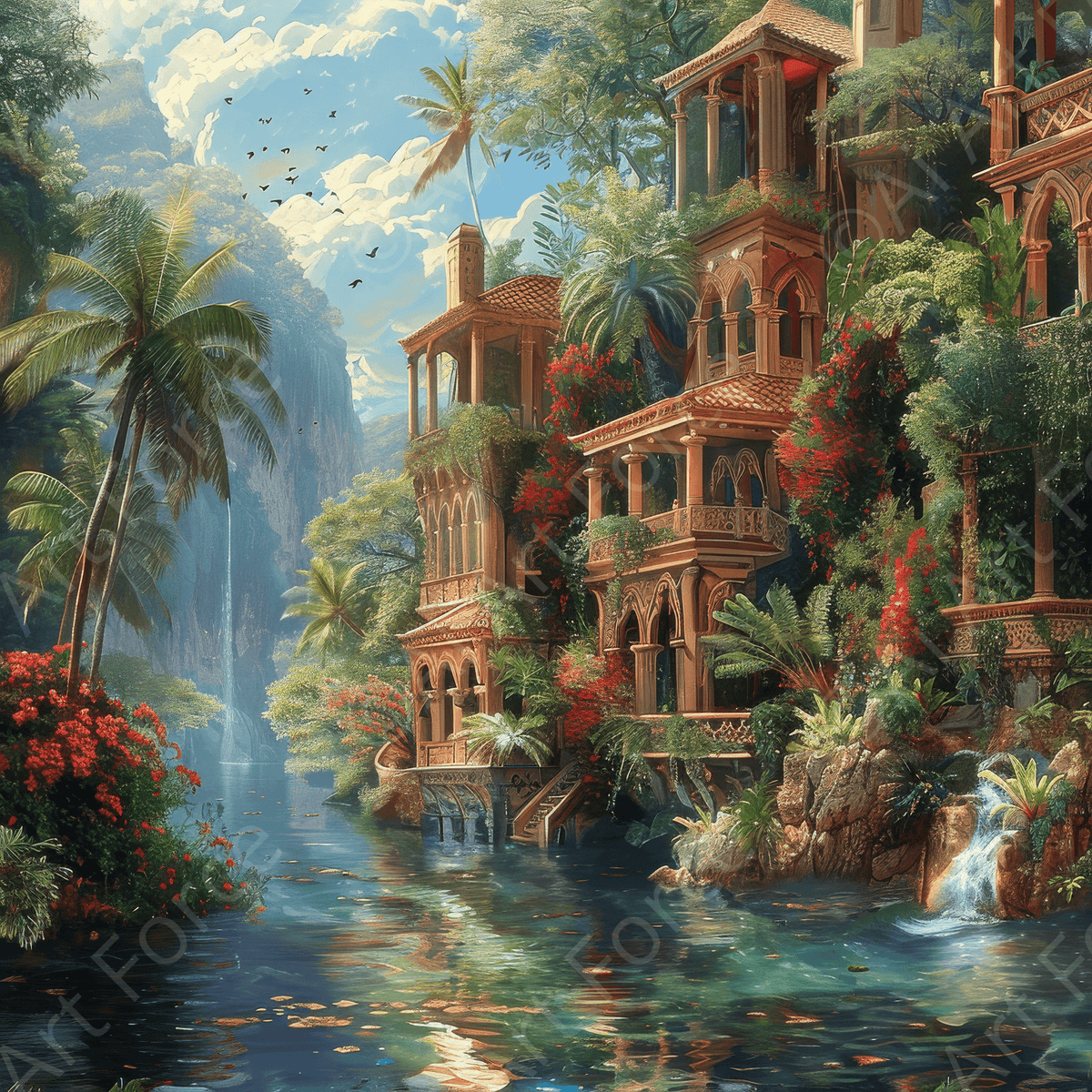 Impressionism best beautiful holiday locations amazone 1 - Shop Ai Art WebShop - Digital Art online Store
