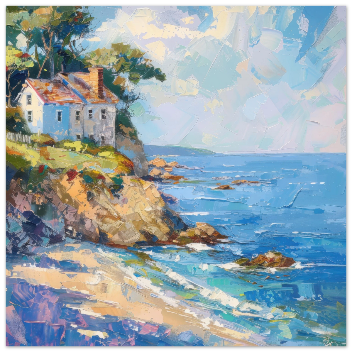 Impressionism coastal style beach feeling 1 - Shop Ai Art WebShop - Digital Art online Store