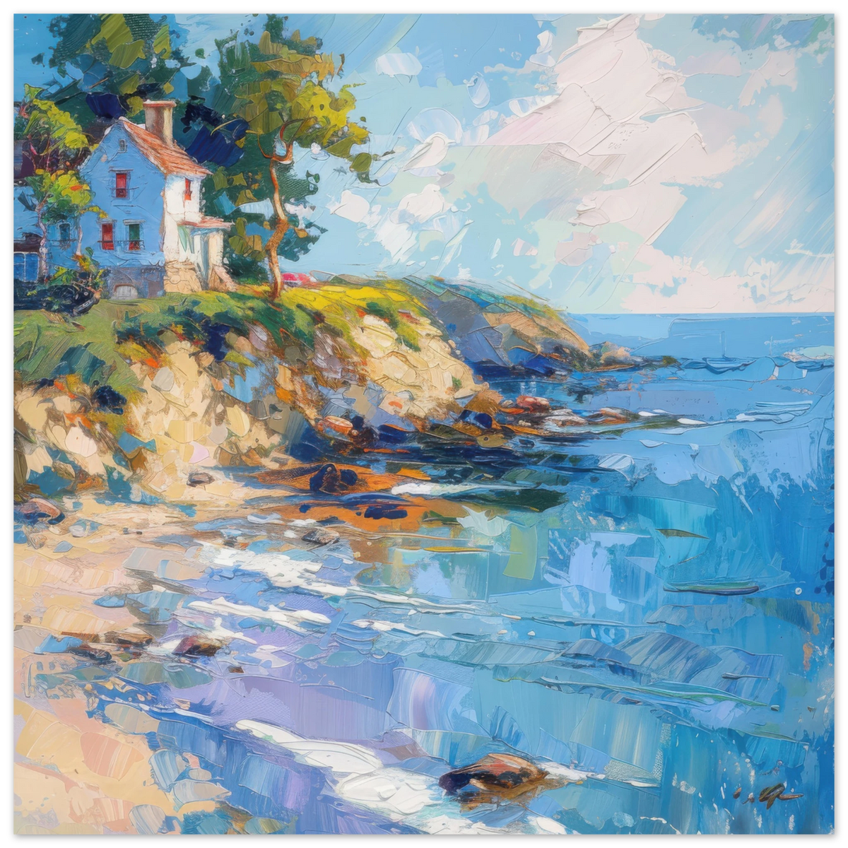 Impressionism coastal style beach feeling 5 - Shop Ai Art WebShop - Digital Art online Store