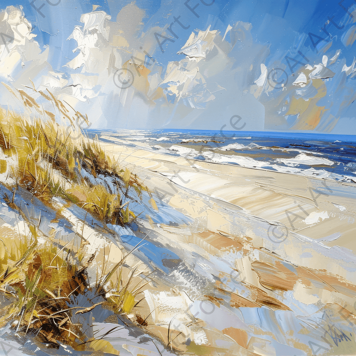 Impressionism coastal style beach feeling 6 - Shop Ai Art WebShop - Digital Art online Store