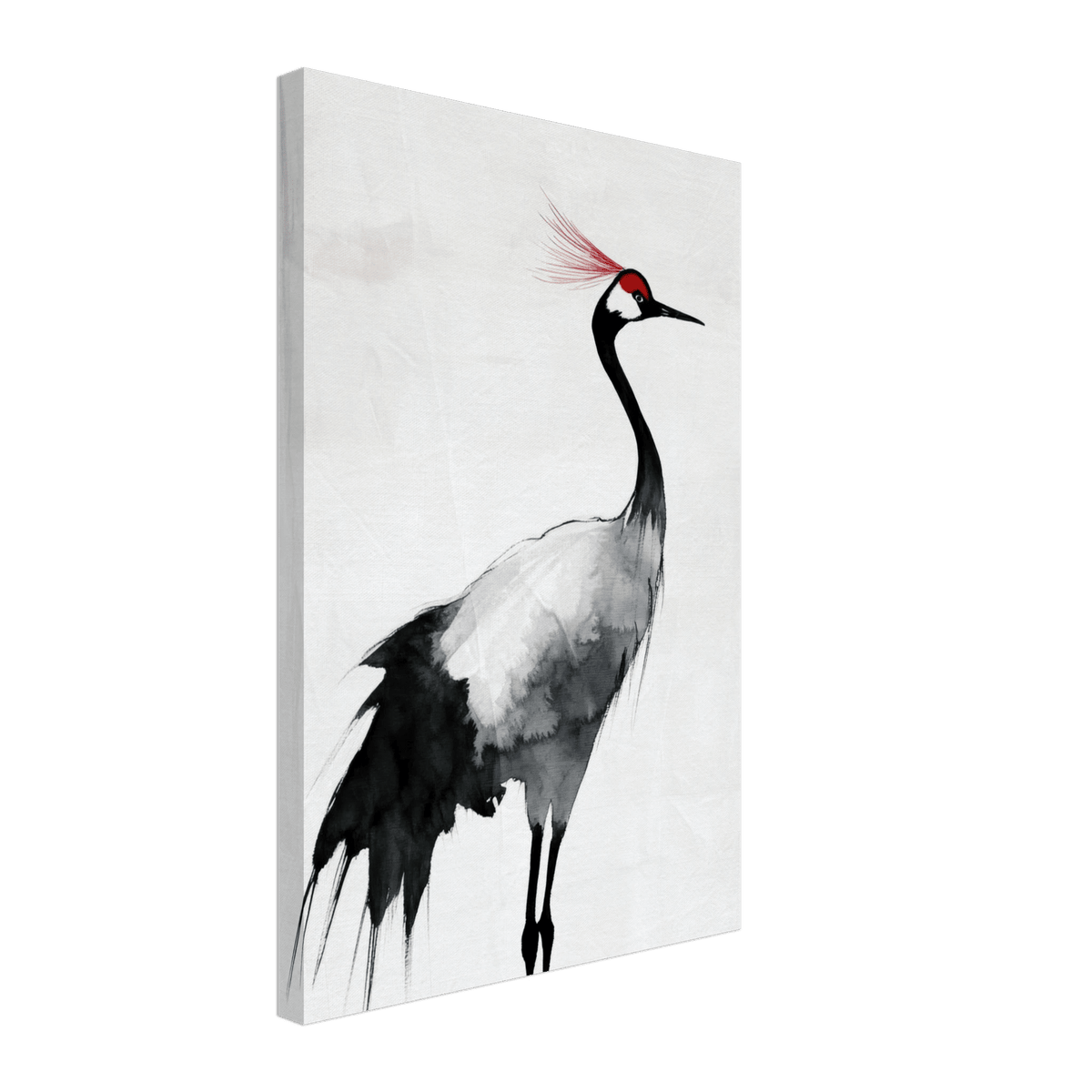 Japanese Ink Wash Painting of a Crane A graceful 2 - Shop Ai Art WebShop - Digital Art online Store
