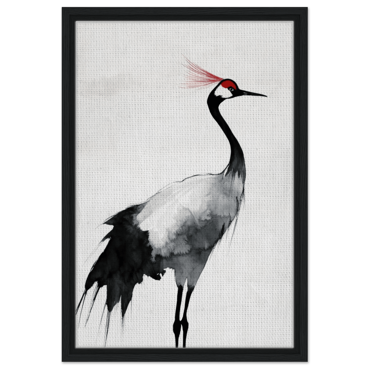 Japanese Ink Wash Painting of a Crane A graceful 2 - Shop Ai Art WebShop - Digital Art online Store