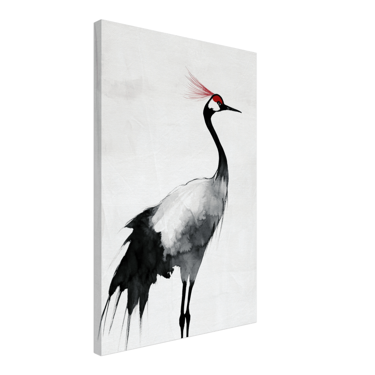 Japanese Ink Wash Painting of a Crane A graceful 2 - Shop Ai Art WebShop - Digital Art online Store