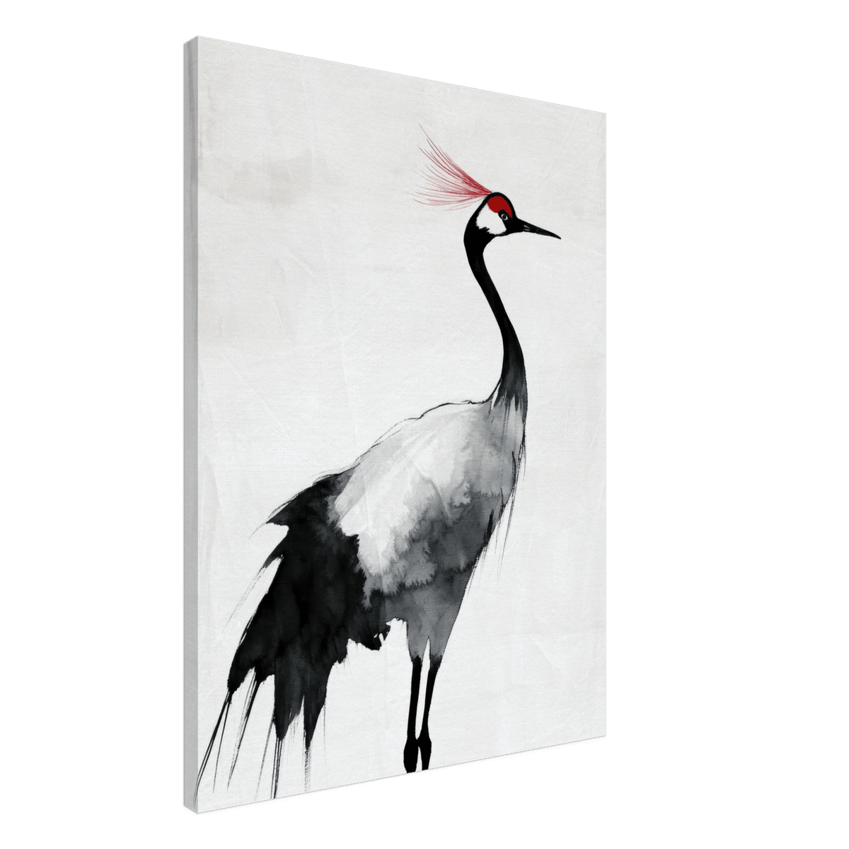 Japanese Ink Wash Painting of a Crane A graceful 2 - Shop Ai Art WebShop - Digital Art online Store