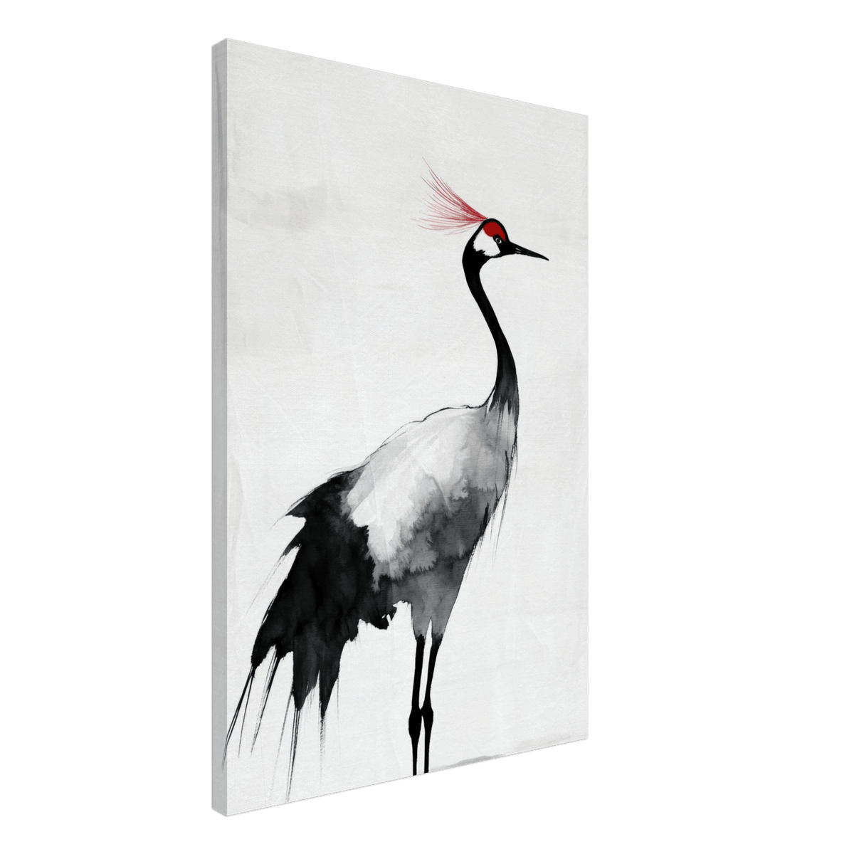 Japanese Ink Wash Painting of a Crane A graceful 2 - Shop Ai Art WebShop - Digital Art online Store