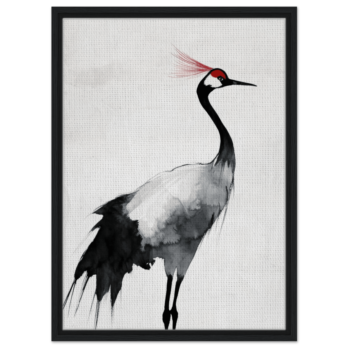 Japanese Ink Wash Painting of a Crane A graceful 2 - Shop Ai Art WebShop - Digital Art online Store