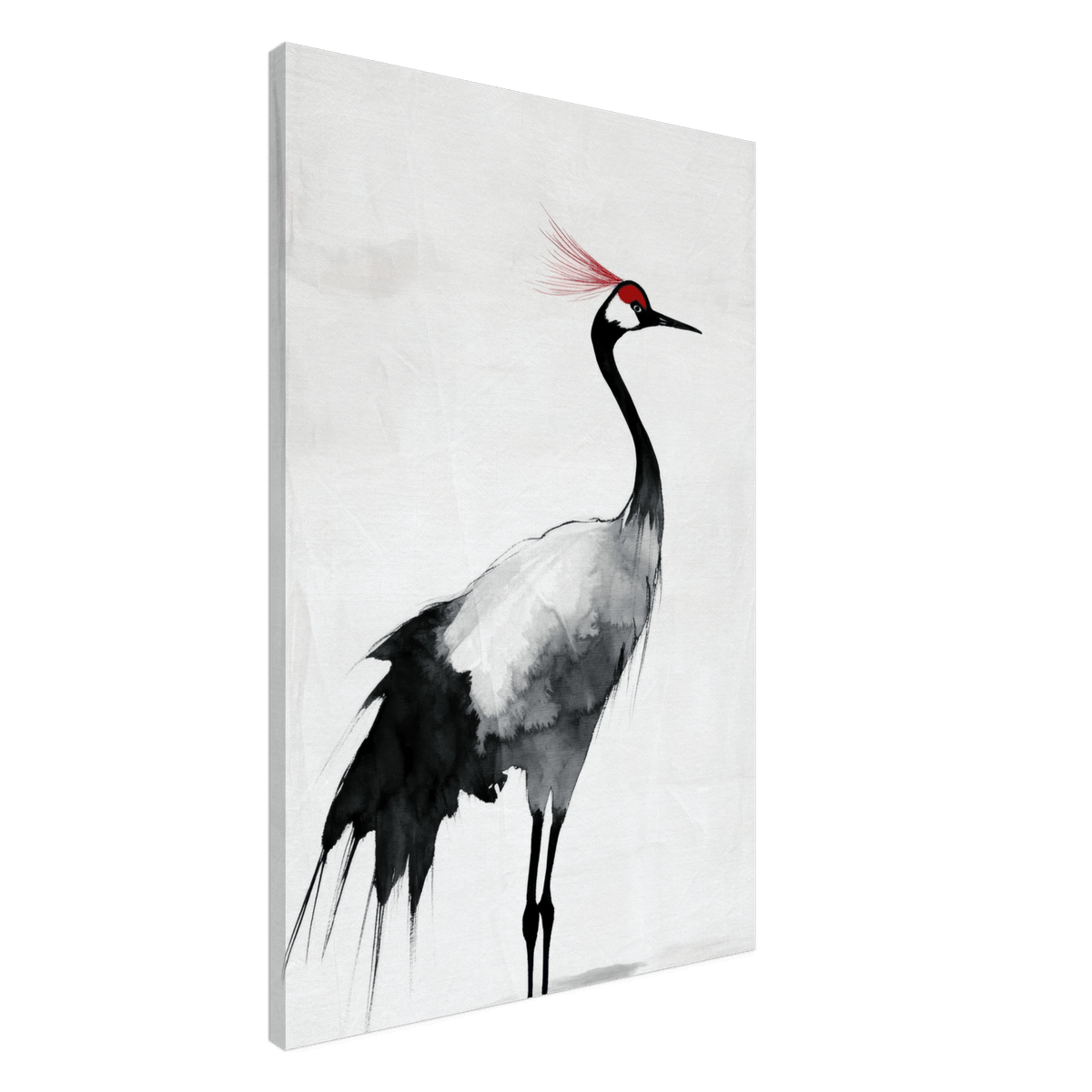 Japanese Ink Wash Painting of a Crane A graceful 2 - Shop Ai Art WebShop - Digital Art online Store