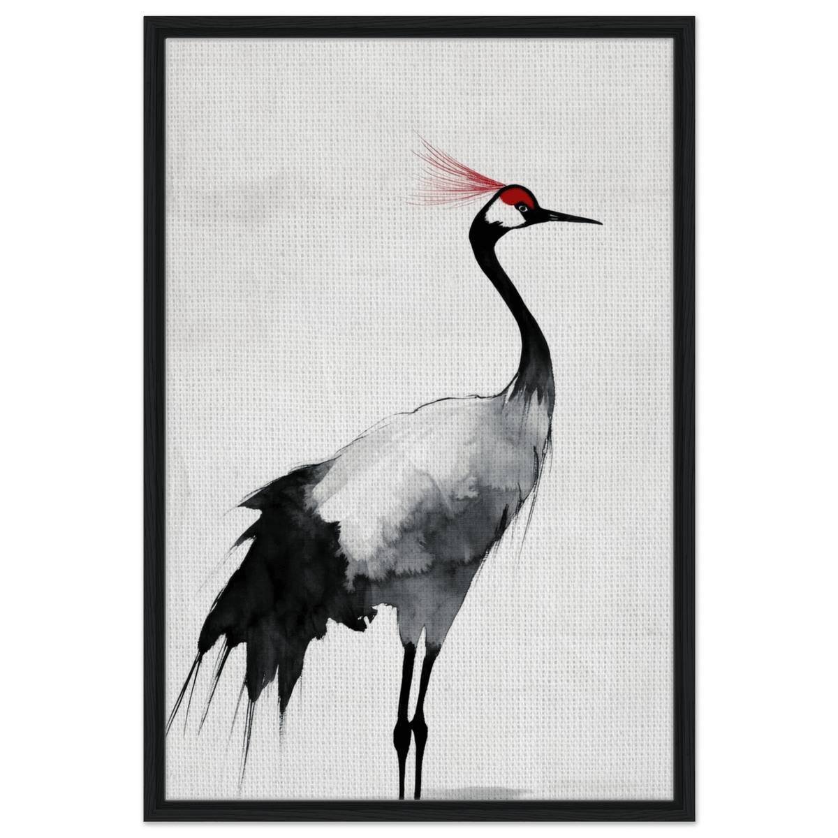Japanese Ink Wash Painting of a Crane A graceful 2 - Shop Ai Art WebShop - Digital Art online Store