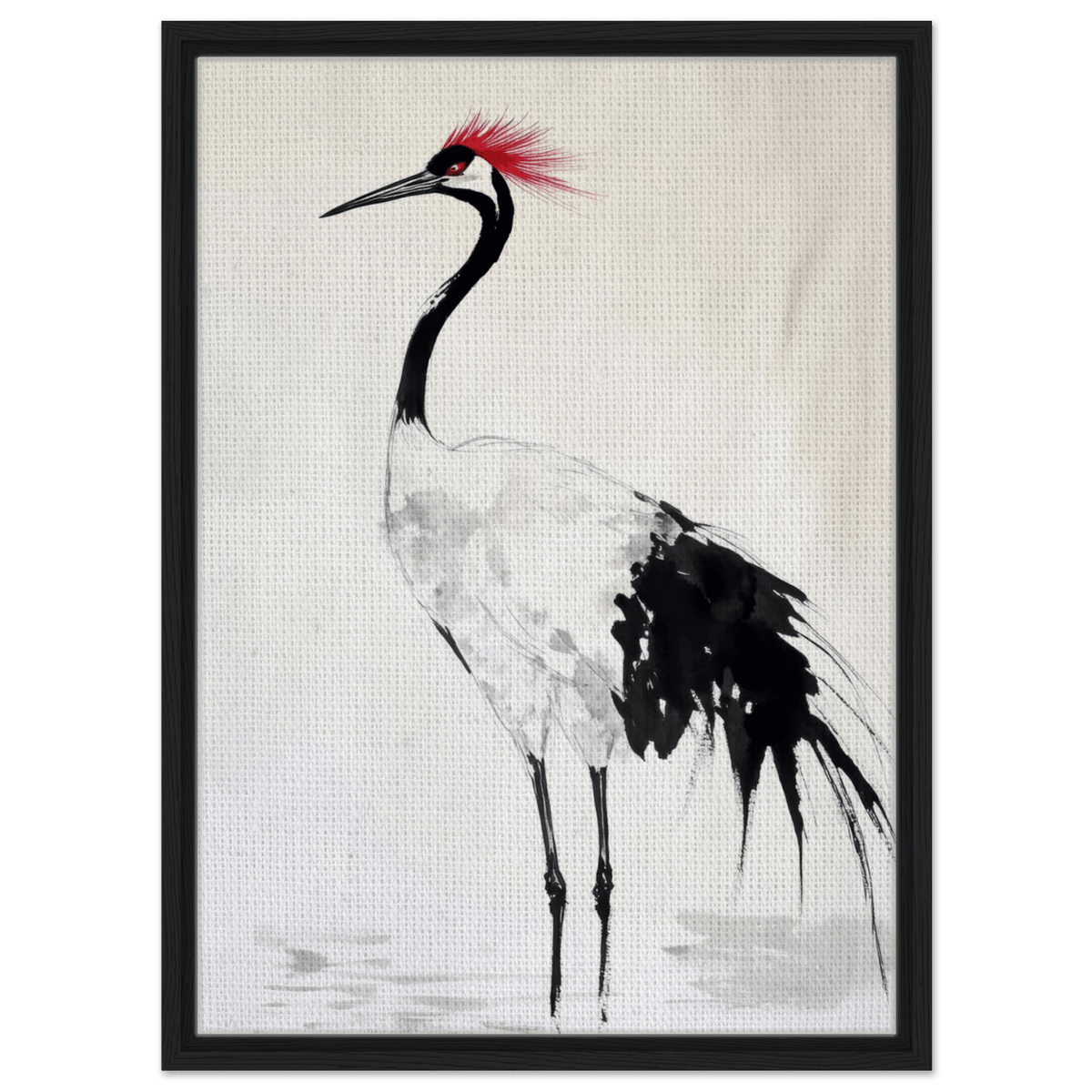 Japanese Ink Wash Painting of a Crane A graceful - Shop Ai Art WebShop - Digital Art online Store