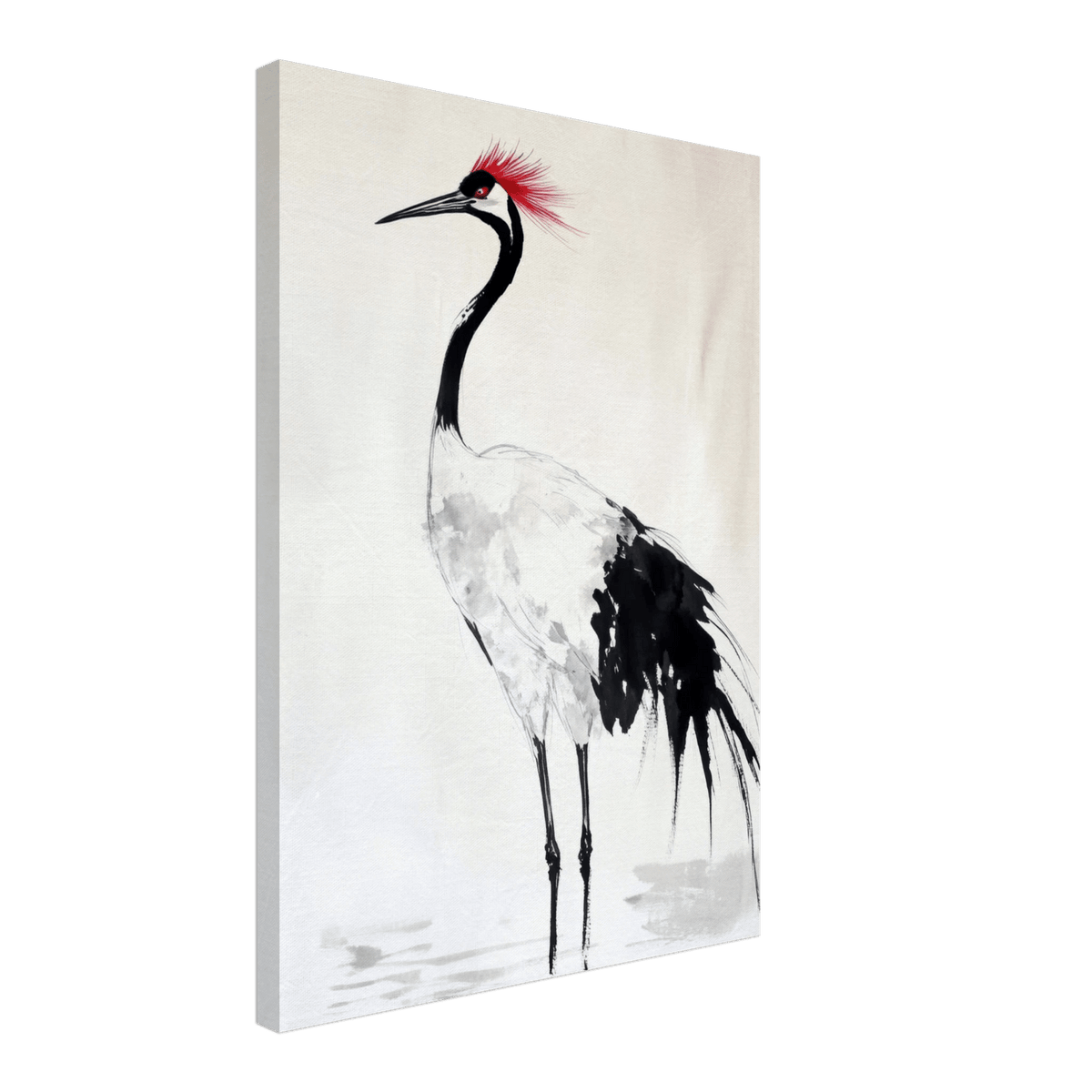 Japanese Ink Wash Painting of a Crane A graceful - Shop Ai Art WebShop - Digital Art online Store