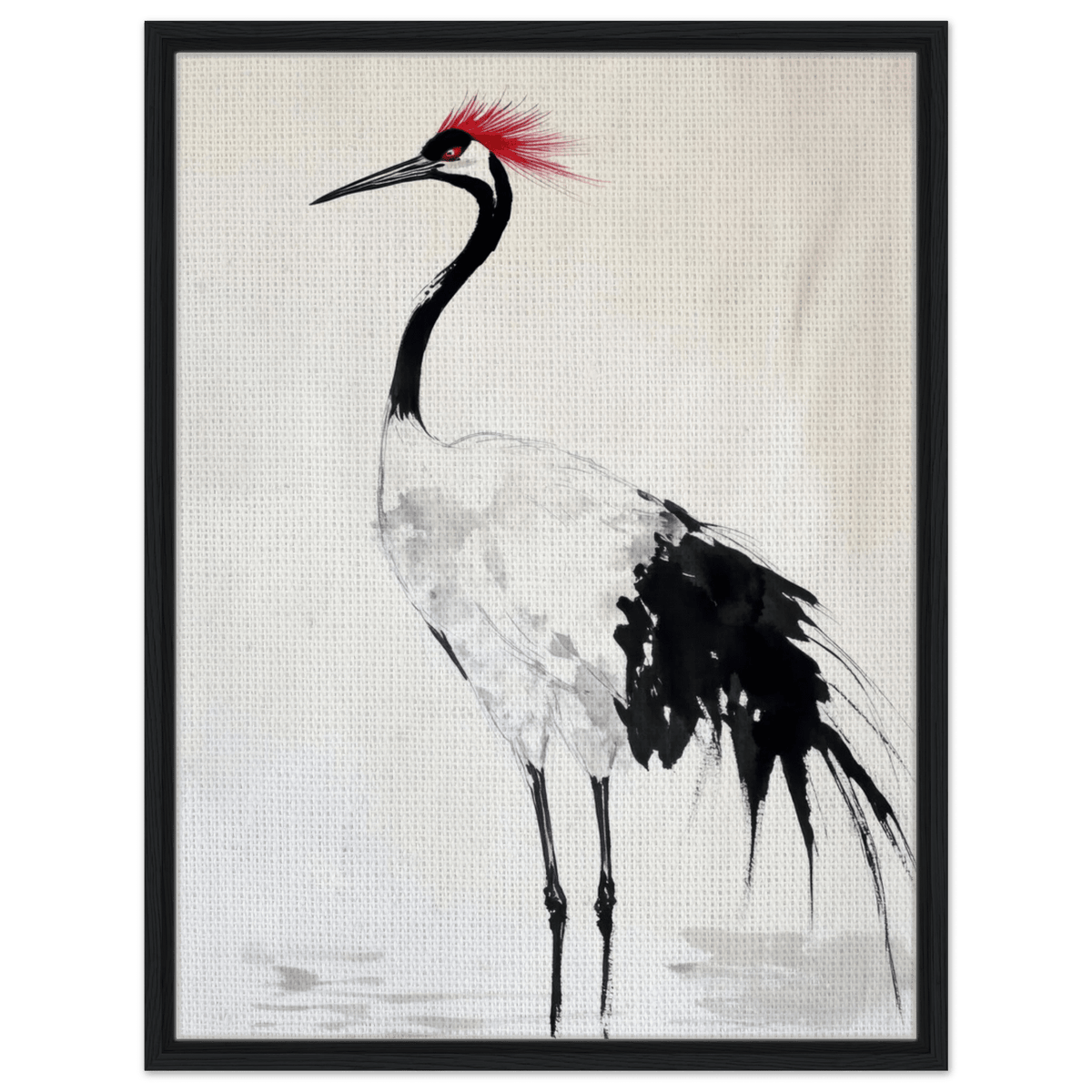 Japanese Ink Wash Painting of a Crane A graceful - Shop Ai Art WebShop - Digital Art online Store