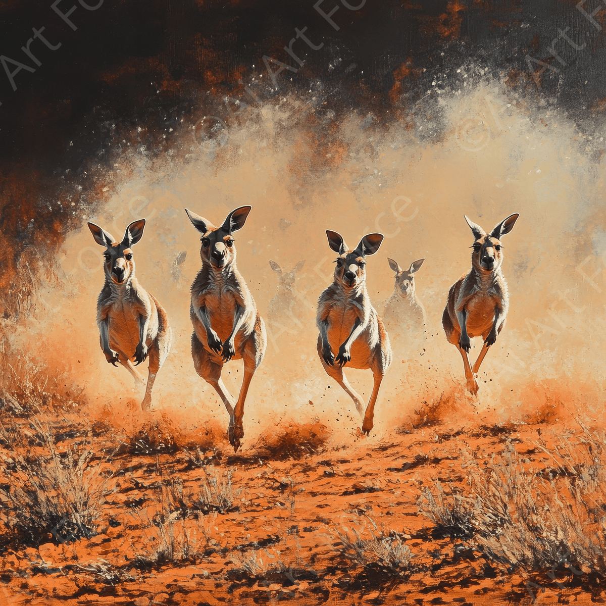 Kangaroos Hopping Across the Outback 2 - Shop Ai Art WebShop - Digital Art online Store