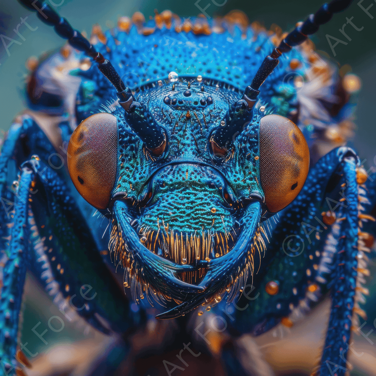 Macro Shot of a Colorfull Insect 3 - Shop Ai Art WebShop - Digital Art online Store