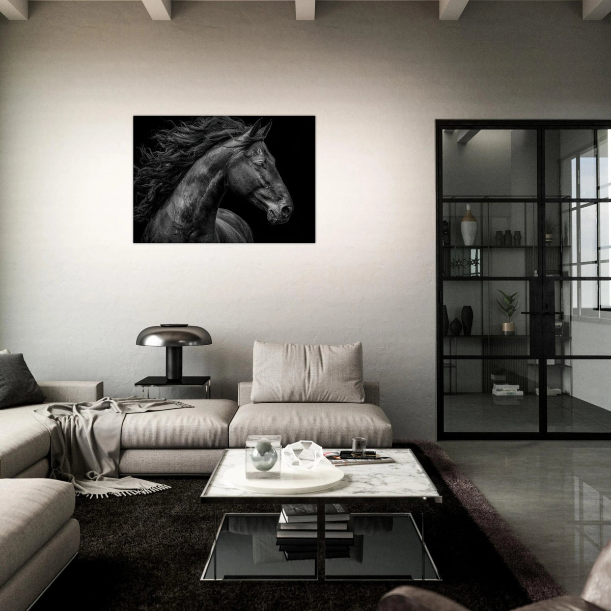 Majestic Black Stallion Head 1 - Shop Ai Art WebShop - Digital Art online Store