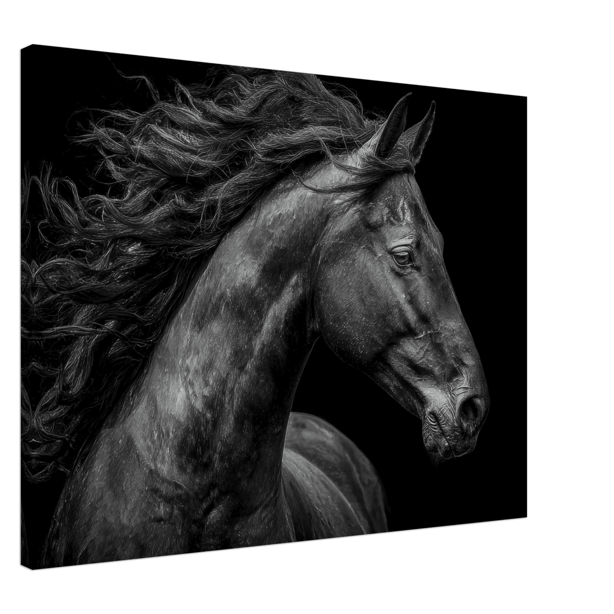 Majestic Black Stallion Head 1 - Shop Ai Art WebShop - Digital Art online Store