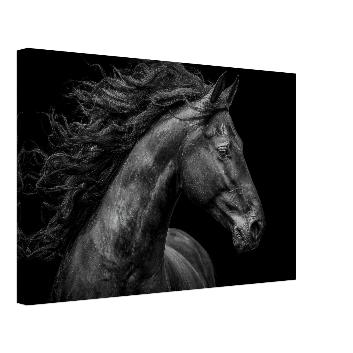 Majestic Black Stallion Head 1 - Shop Ai Art WebShop - Digital Art online Store