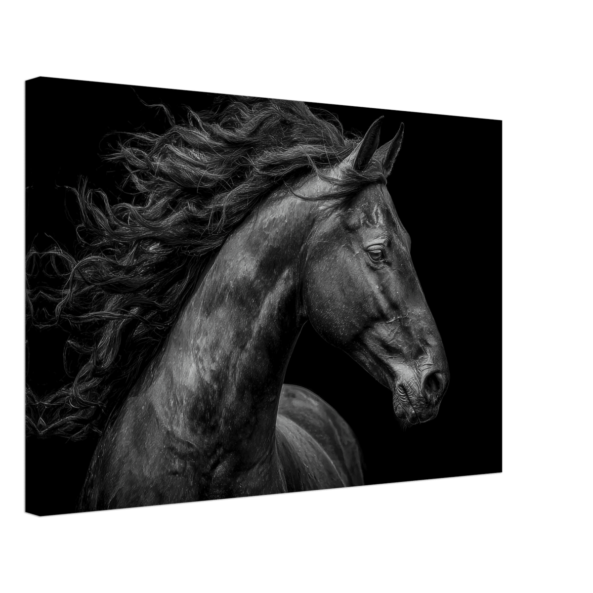 Majestic Black Stallion Head 1 - Shop Ai Art WebShop - Digital Art online Store