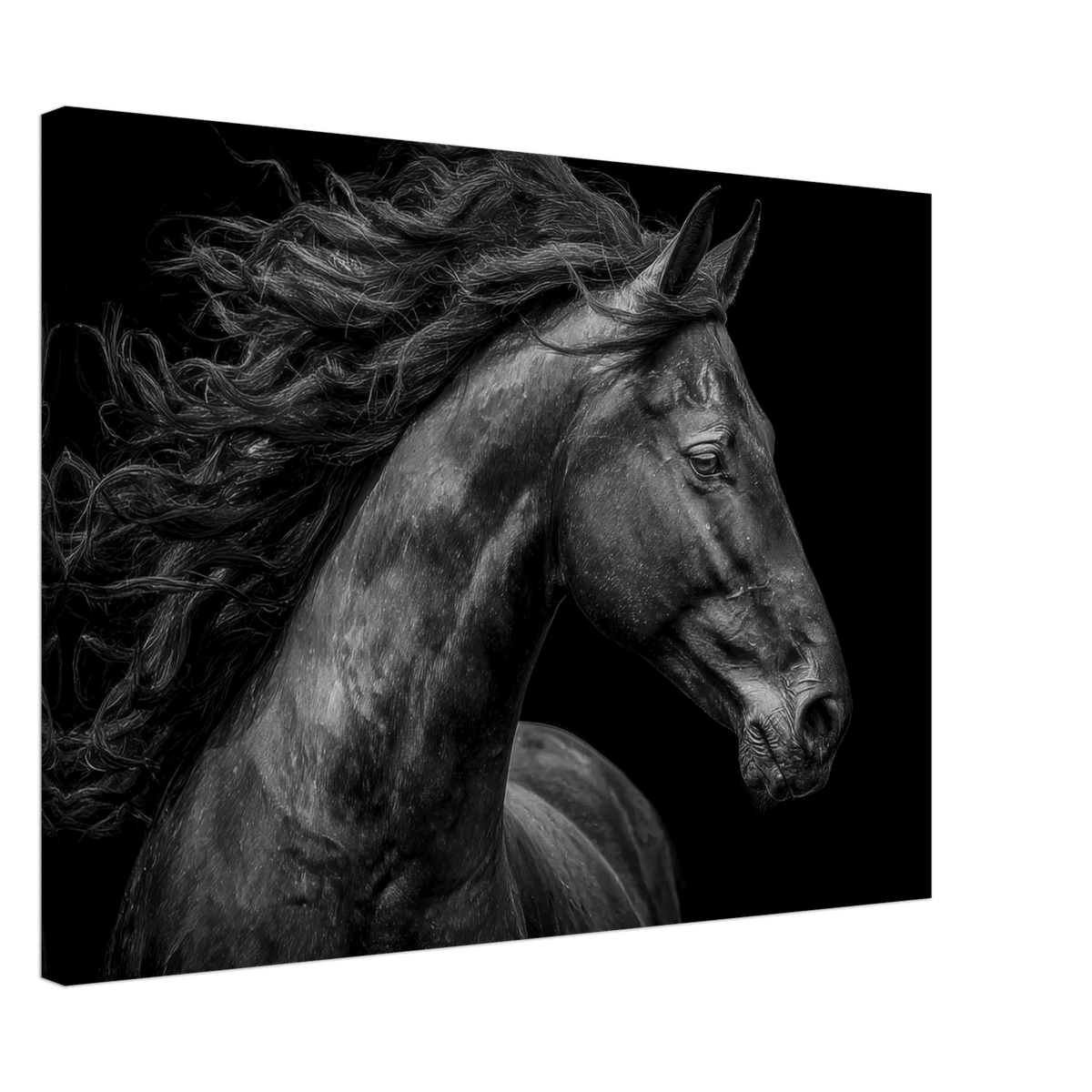 Majestic Black Stallion Head 1 - Shop Ai Art WebShop - Digital Art online Store