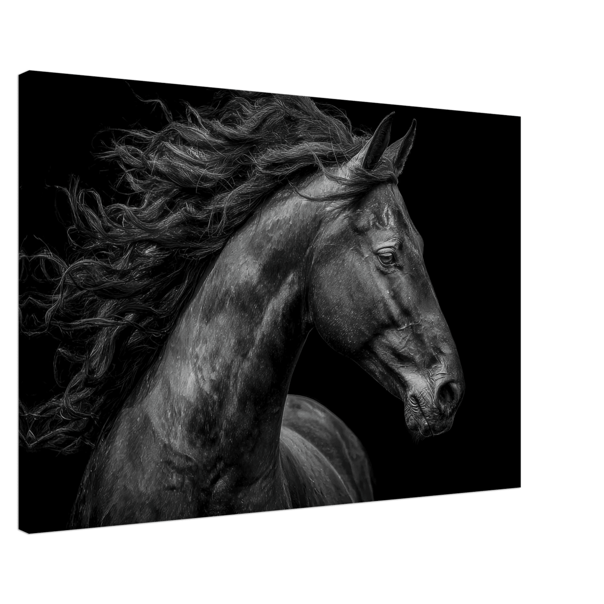 Majestic Black Stallion Head 1 - Shop Ai Art WebShop - Digital Art online Store