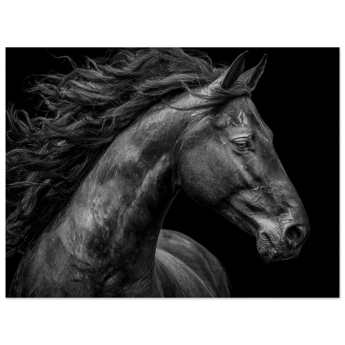 Majestic Black Stallion Head 1 - Shop Ai Art WebShop - Digital Art online Store