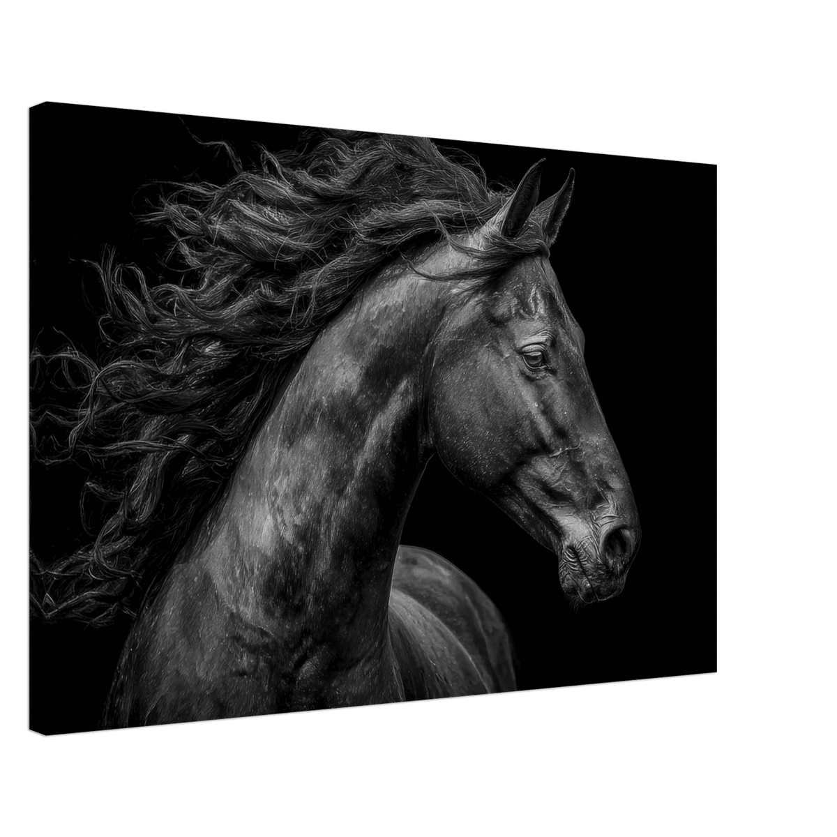 Majestic Black Stallion Head 1 - Shop Ai Art WebShop - Digital Art online Store