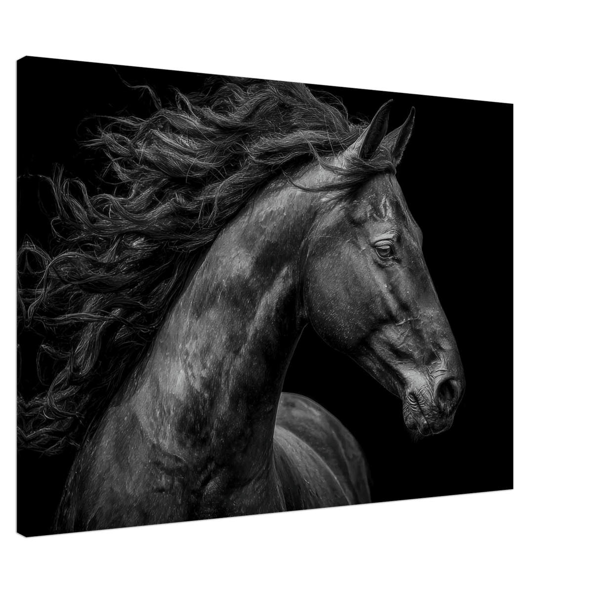 Majestic Black Stallion Head 1 - Shop Ai Art WebShop - Digital Art online Store