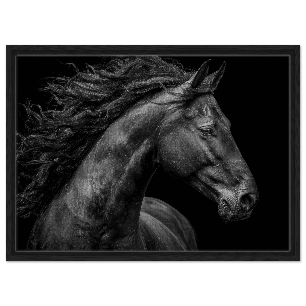 Majestic Black Stallion Head 1 - Shop Ai Art WebShop - Digital Art online Store