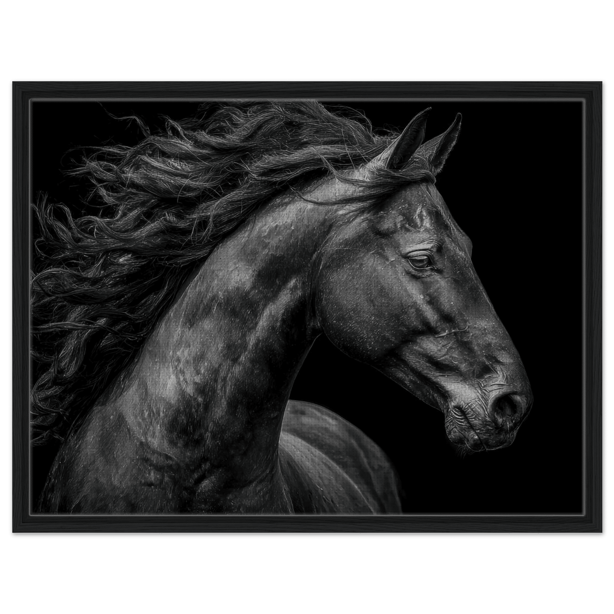 Majestic Black Stallion Head 1 - Shop Ai Art WebShop - Digital Art online Store