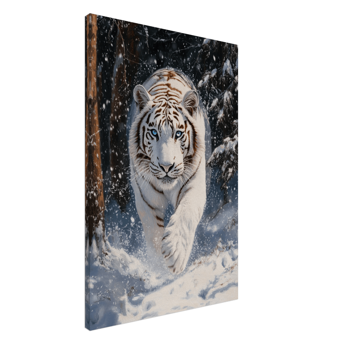 Majestic White Tiger in a Snowy Forest A powerful 3 - Shop Ai Art WebShop - Digital Art online Store