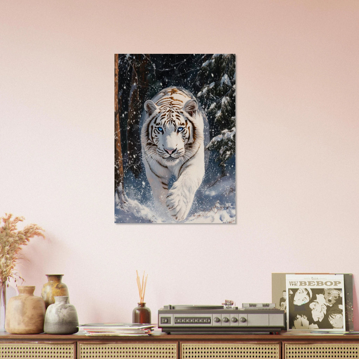 Majestic White Tiger in a Snowy Forest A powerful 3 - Shop Ai Art WebShop - Digital Art online Store