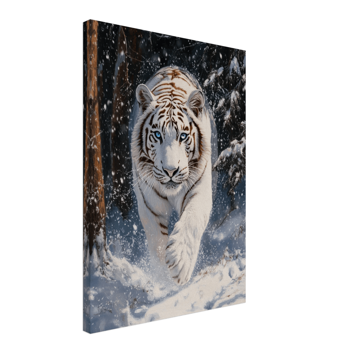 Majestic White Tiger in a Snowy Forest A powerful 3 - Shop Ai Art WebShop - Digital Art online Store