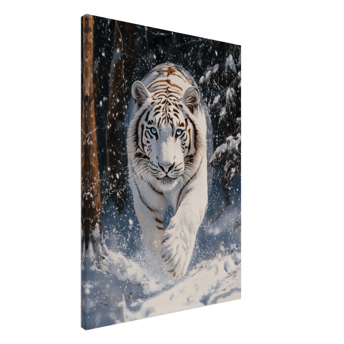 Majestic White Tiger in a Snowy Forest A powerful 3 - Shop Ai Art WebShop - Digital Art online Store
