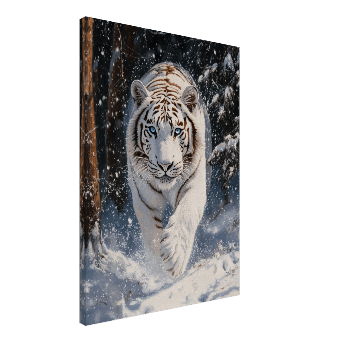 Majestic White Tiger in a Snowy Forest A powerful 3 - Shop Ai Art WebShop - Digital Art online Store