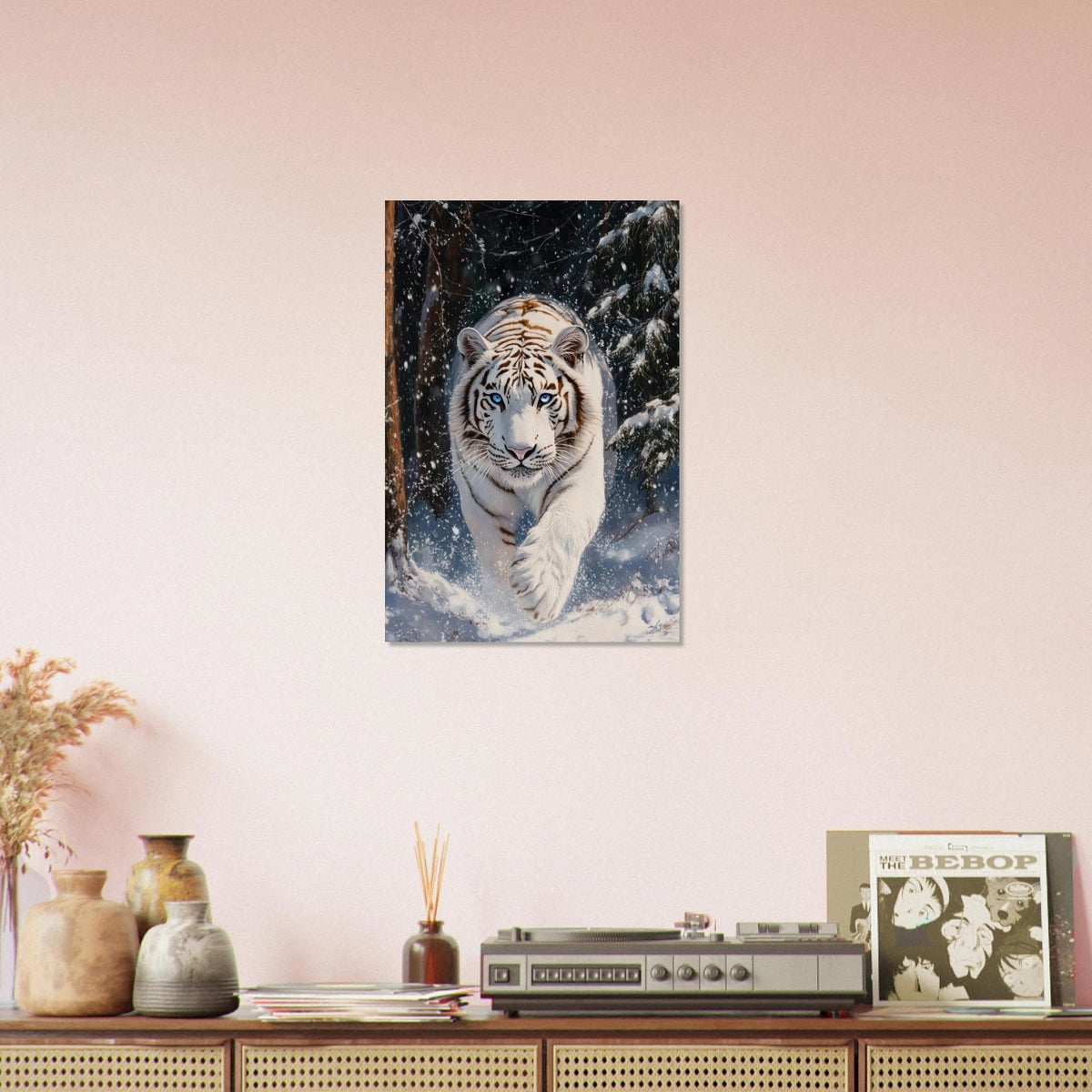 Majestic White Tiger in a Snowy Forest A powerful 3 - Shop Ai Art WebShop - Digital Art online Store