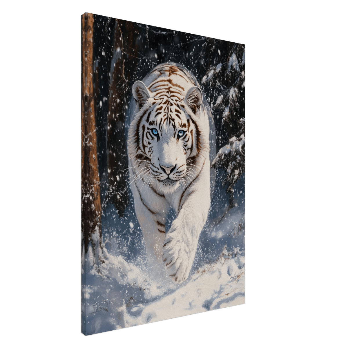 Majestic White Tiger in a Snowy Forest A powerful 3 - Shop Ai Art WebShop - Digital Art online Store