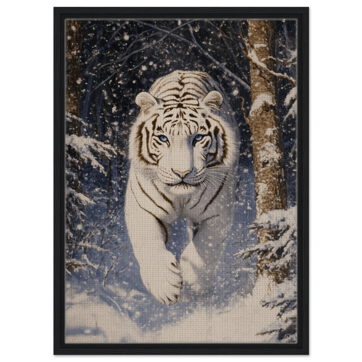 Majestic White Tiger in a Snowy Forest A powerful - Shop Ai Art WebShop - Digital Art online Store