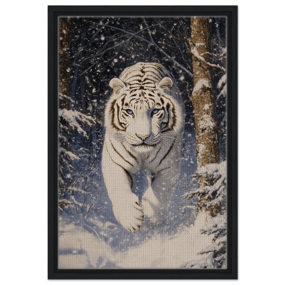 Majestic White Tiger in a Snowy Forest A powerful - Shop Ai Art WebShop - Digital Art online Store