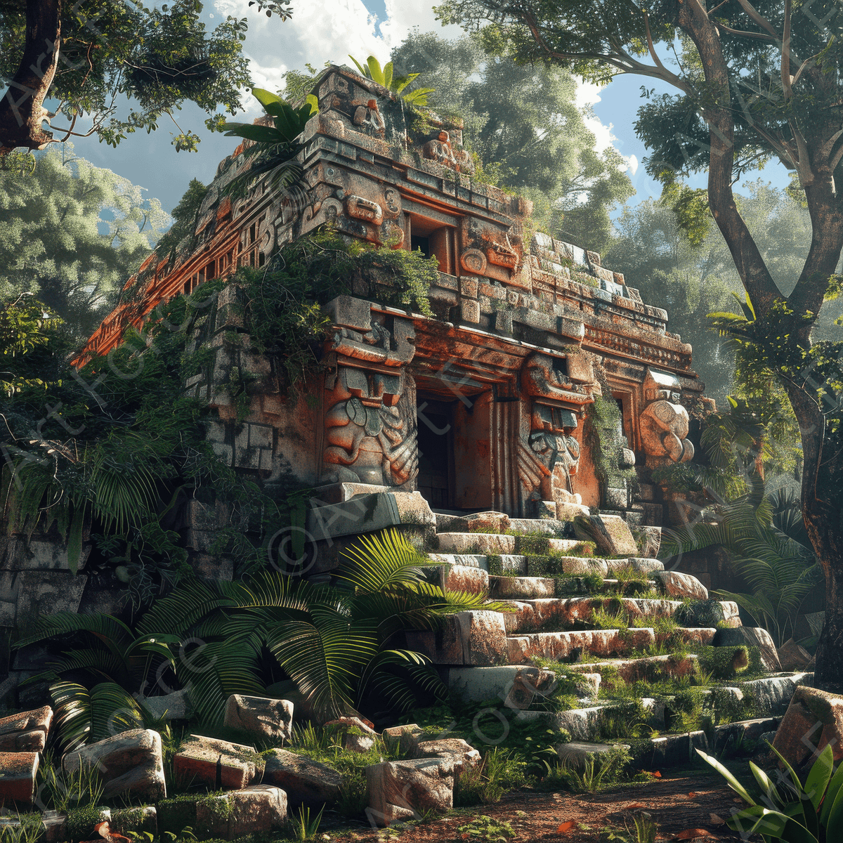 Mayan Historical site 1 - Shop Ai Art WebShop - Digital Art online Store