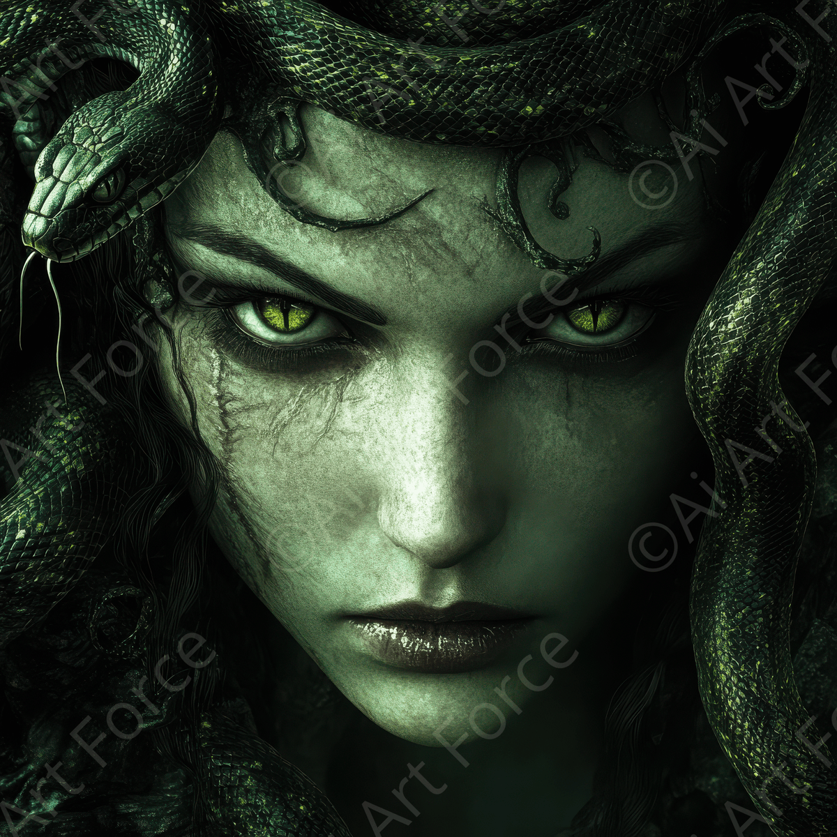 Medusa in Her Lair 3 - Shop Ai Art WebShop - Digital Art online Store