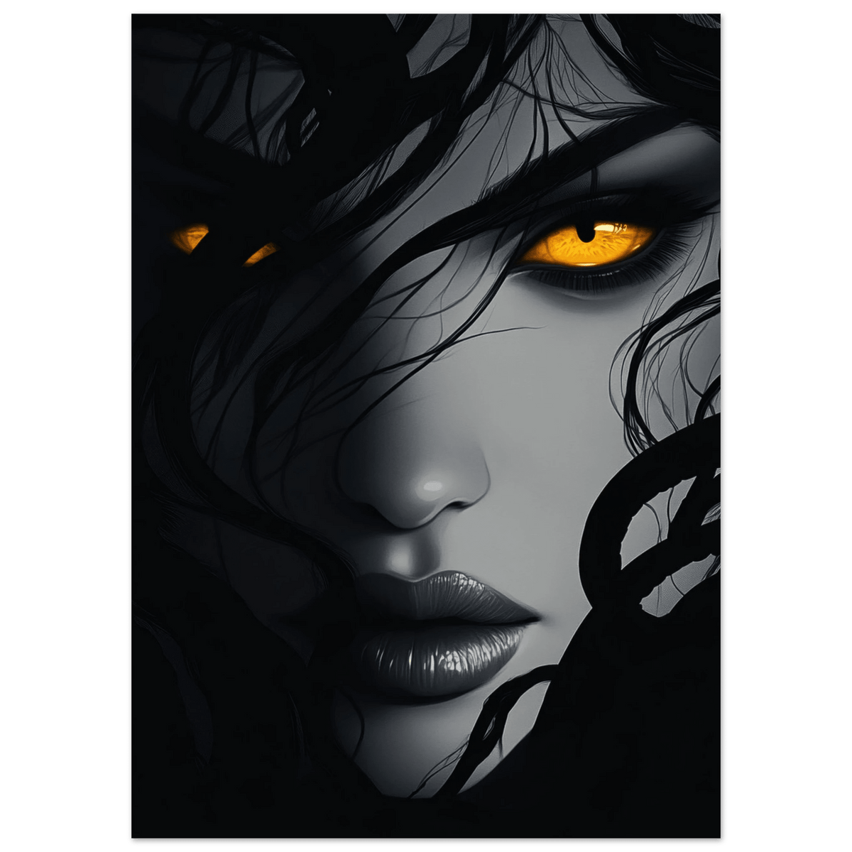 Minimalist Medusas Gaze Minimalism Tight - Focus 2 - Shop Ai Art WebShop - Digital Art online Store
