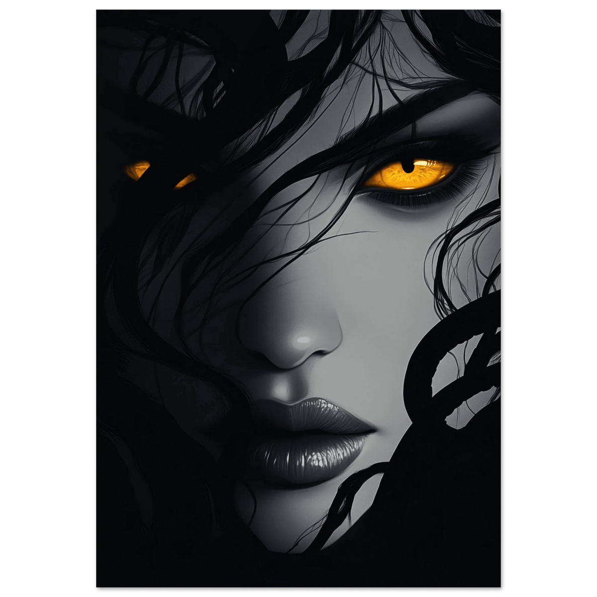 Minimalist Medusas Gaze Minimalism Tight - Focus 2 - Shop Ai Art WebShop - Digital Art online Store